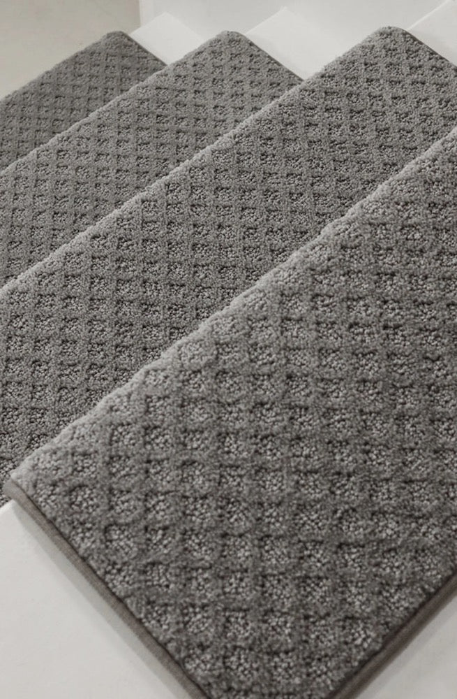 Bayside Charm Dark Grey Carpet Stair Treads (SOLD INDIVIDUALLY)